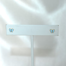 14K Solid Yellow Gold Butterfly Enamel Earrings, Mariposa Baby Screw Back Studs, Gift for Babies