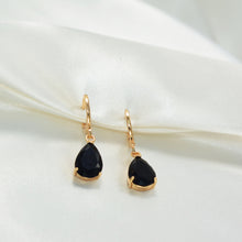 Multi Color Birthstone Dangle Drop Huggies - Gold Plated Sparkling Earrings Perfect Anniversary Gift