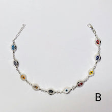 Multicolor Evil Eye Anklet -925 Sterling Silver -Protection Anklet -Gift for her