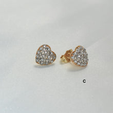 CZ Heart Earrings Gold Plated CZ Love Studs Dainty Minimalist Studs Gift For Her