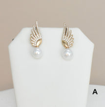 Pearl Earrings, Gold Plated Earrings, Pearl Drop Earrings, Dainty CZ Studs,Gift