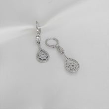 Floral Dangle Drop Earrings - 925 Sterling Silver - Bridal Statement Earrings