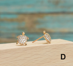 Turtle Huggies, Small Tortuga Gold Plated huggies,Sea Turtle Earrings,Gift For Her