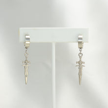 Stainless Steel Silver Dagger Earrings
