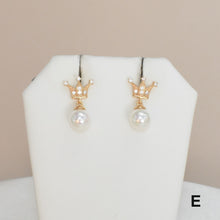 Pearl Earrings, Gold Plated Earrings, Pearl Drop Earrings, Dainty CZ Studs,Gift