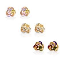 Multi Color Gemstone Studs - 14K Gold Plated Everyday Trending Earrings for women