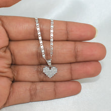 Sterling Silver Multi Color Stone Heart Necklace and Earring Jewelry Set