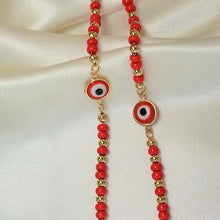 Red Evil Eye Beads Protection Bracelet for Mom and Baby - Gold Plated Bracelet for her