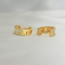 Baguette Gold Hoops - Stackable Gold Plated Everyday Huggies Earrings for her