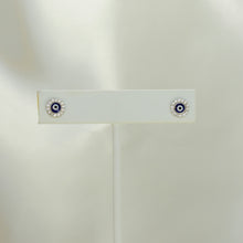 Evil Eye Studs Sterling Silver Earrings Protection Charm Studs, Gift for her