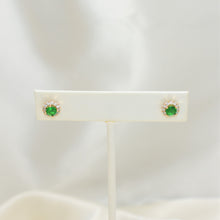Colorful Flower Studs Gold Plated Birthstone Earrings Minimalist Studs Gift
