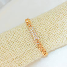 Micro Pave Iced Cuban Link Chain Bracelet - Gold and Silver Plated Bracelet Gift for her