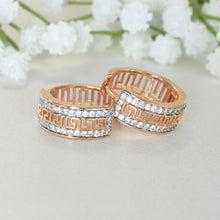 Greek Key Huggie Hoop Earrings14K Gold Plated Huggie Hoops Gift For Her