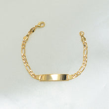 Baby ID Bracelets-Figaro Style- Cuban Style ID Bracelet - Gold Plated Bracelet-6