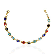 Multi Color Evil Eye Bracelet - Gold Plated Everyday Layering Trending Bracelet for her