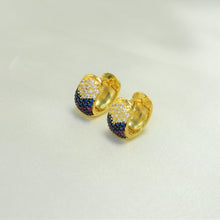 Multi Color Gold Plated Baguette, Gem Stone Huggies ,Cluster Flower Earrings