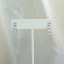 Silver Plated Huggies Hoops - Multi Color CZ Studded Earrings for Everyday Wear - Perfect gift for Wife, Daughter, Teenage Girls