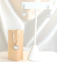 Sterling Silver Butterfly Earring and Necklace Jewelry Set