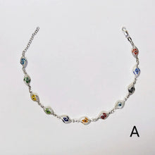 Multicolor Evil Eye Anklet -925 Sterling Silver -Protection Anklet -Gift for her