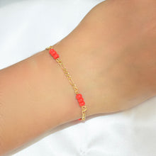 Red Bead Protection Baby, Mother Bracelet Gold Plated Figaro Style Bracelet Gift- 6
