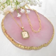 A-Z Initial Pendant Gold Plated Inital with Curb Chains Pendant Necklaces, PaperClip Layering Necklaces