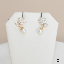 Pearl Earrings, Gold Plated Earrings, Pearl Drop Earrings, Dainty CZ Studs,Gift