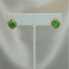 Multi Color Gold Plated Baguette, Gem Stone Huggies ,Cluster Flower Earrings