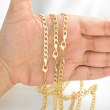 Cuban Link Chain Necklace Gold Plated Cuban Chain Gift 4.5 mm in 20