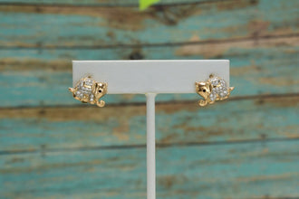 Baby Elephants Small Gold Hoops - Everyday Cute Animal Lovers Gold Plated Earrings