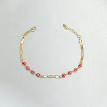 Multi Color Evil Eye Gold Plated Protection Bracelet, 7.5 inch - For Her