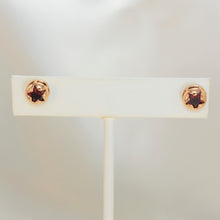 Colorful Gemstone Star Studs Gold Plated Round Earrings Dainty Stud Gift For Her