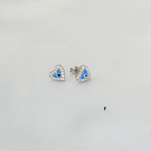 Evil Eye Stud Earrings 925 Sterling Silver Ojo Protection Studs Gift For Her