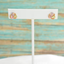 Multi Color Gemstone Studs - 14K Gold Plated Everyday Trending Earrings for women