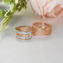 Greek Key Huggie Hoop Earrings14K Gold Plated Huggie Hoops Gift For Her