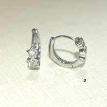 Evil Eye Huggies, CZ Star Diamond Huggies, 925 Silver Earrings , Gift For Her