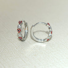 Heart Huggies,925 Silver Earrings, Multi Color Heart CZ Huggie Hoop Earrings, Gift for her