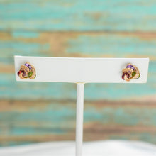 Multi Color Gemstone Studs - 14K Gold Plated Everyday Trending Earrings for women