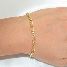 Figaro Mariner Cuban Paper Clip Link Chain Bracelets - Gold Plated Everyday Bracelet Stack for her