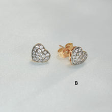 CZ Heart Earrings Gold Plated CZ Love Studs Dainty Minimalist Studs Gift For Her