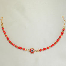 Red Evil Eye Beads Protection Bracelet for Mom and Baby - Gold Plated Bracelet for her
