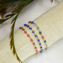 Multi Color Evil Eye Bracelet - Gold Plated Everyday Layering Trending Bracelet for her