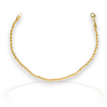 Twisted Rope Chain Anklet - Gold Plated Tobillera Everyday Minimalist Anklet for Women
