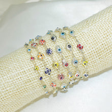 Multicolor EvilEye Bracelet 925 Sterling Silver Protection Pulsera7.5