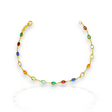 Colorful Anklet Gold Plated Tobillera de crystal 10'' - Everyday Minimalist Ankle Bracelet for Women