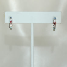 Heart Huggies,925 Silver Earrings, Multi Color Heart CZ Huggie Hoop Earrings, Gift for her