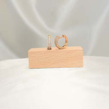 Triple Pave Huggies Hoops - Gold Plated Earrings Gift for Girlfriend, Wife