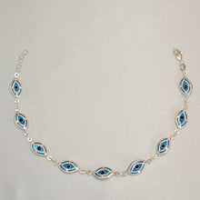 Evil Eye Sterling Silver Bracelet, Blue Protection Charm Jewelry, Gift for her