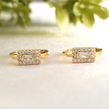 Baguette Gold Hoops - Elegant Minimalist Gold Plated Everyday Earrings Stack for her - Birthday Gift for her