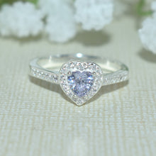 Halo Heart CZ Rings, 925 Sterling Silver, Anillos De CZ, Engagement Ring, Gift