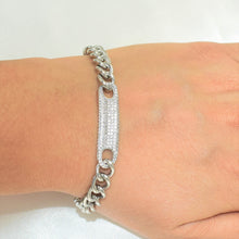 Micro Pave Iced Cuban Link Chain Bracelet - Gold and Silver Plated Bracelet Gift for her